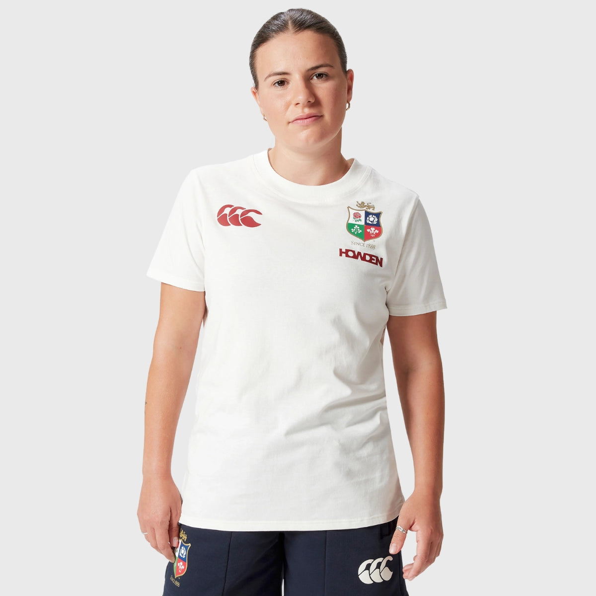 Canterbury British & Irish Lions Women's Cotton Tee White Houndstooth Herringbone Solid Canterbury British & Irish Lions Women's Cotton Tee White Houndstooth Herringbone Solid