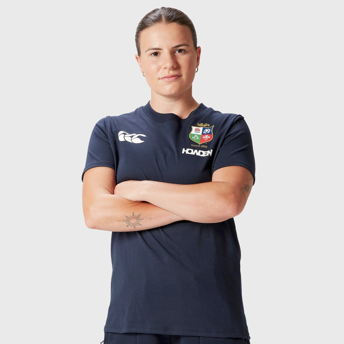 Canterbury British & Irish Lions Women's Cotton Tee Navy Graphic Embroidered Appliqued Canterbury British & Irish Lions Women's Cotton Tee Navy Graphic Embroidered Appliqued