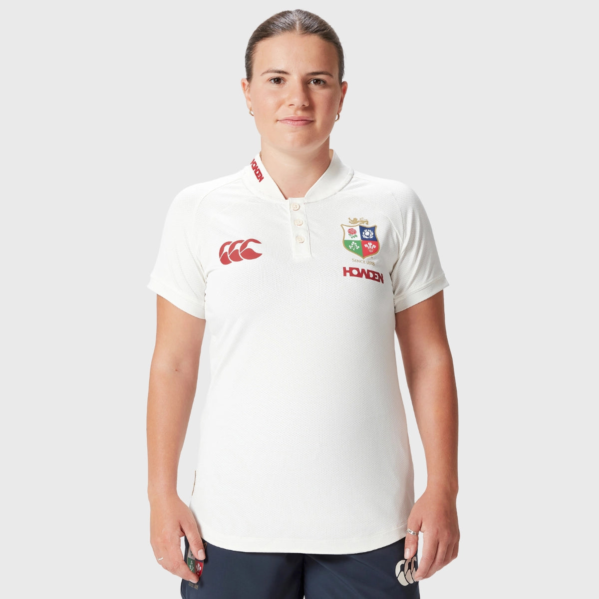 Canterbury British & Irish Lions Women's Poly Polo Shirt White Solid Print Embellished Canterbury British & Irish Lions Women's Poly Polo Shirt White Solid Print Embellished
