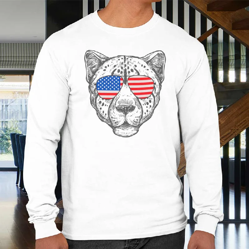 Cheetah Face with USA Flag Sunglasses Patriotic Animal Shirt Full Sleeve Shirt, lioness-love Satin Blend Silk Blend Wool Blend Cheetah Face with USA Flag Sunglasses Patriotic Animal Shirt Full Sleeve Shirt, lioness-love Satin Blend Silk Blend Wool Blend
