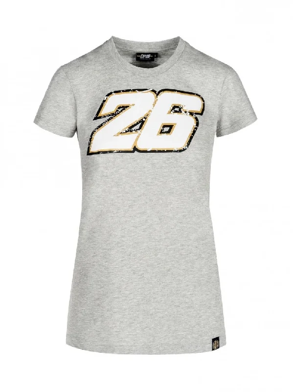 Dani Pedrosa Official Woman's 26 T'Shirt - 18 33505 Satin Blend Silk Blend Wool Blend Dani Pedrosa Official Woman's 26 T'Shirt - 18 33505 Satin Blend Silk Blend Wool Blend