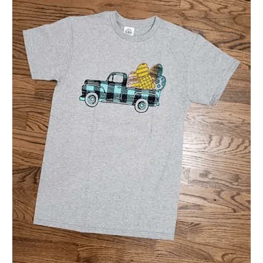 Easter Truck T-shirt Terry Blend Velvet Blend Canvas Blend