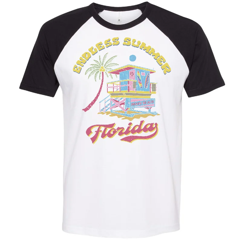 Endless Summer Florida Raglan Tee Mesh Blend Leather Blend Suede Blend