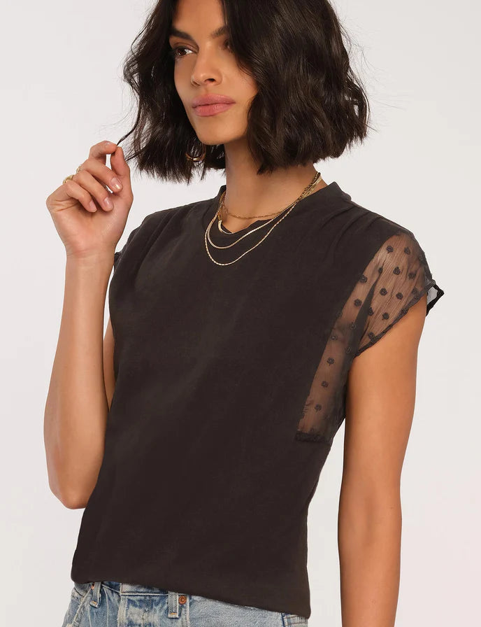ERVINA TEE Plaid T-Shirt Polka Dot Checkered