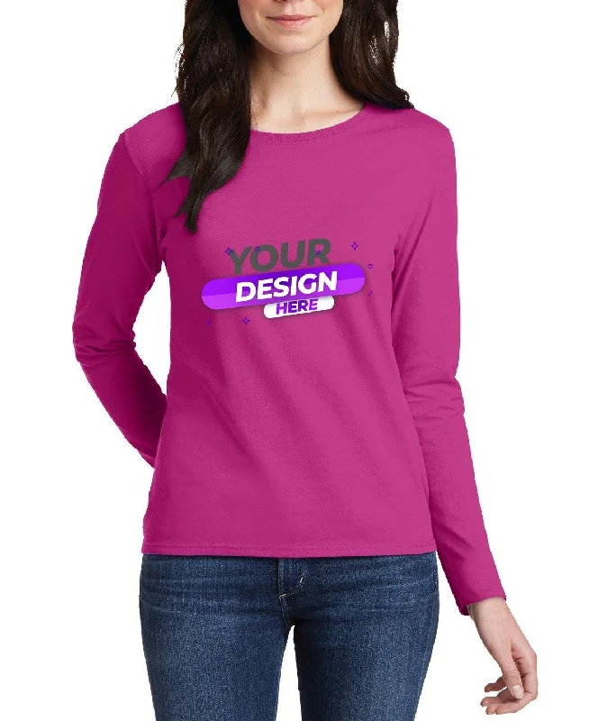 LPC54LS  Port & Company® Ladies Long Sleeve Core Cotton Tee Cozy Warm Stylish