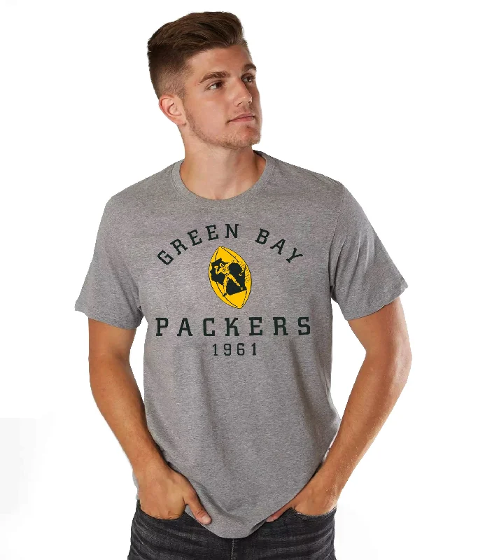 Green Bay Packers 1961 Men's Short Sleeve Tee Handmade Hand-knitted Hand-woven