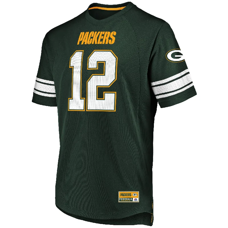 Green Bay Packers Aaron Rodgers Hashmark 3 Shirt Fitted T-Shirt Seamless Stretchy