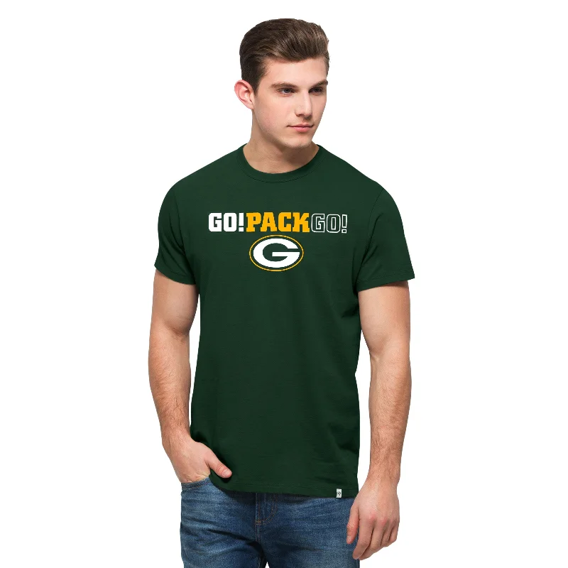 Green Bay Packers Go Pack Go Men's Short Sleeve Tee Terry Blend Velvet Blend Canvas Blend Green Bay Packers Go Pack Go Men's Short Sleeve Tee Terry Blend Velvet Blend Canvas Blend