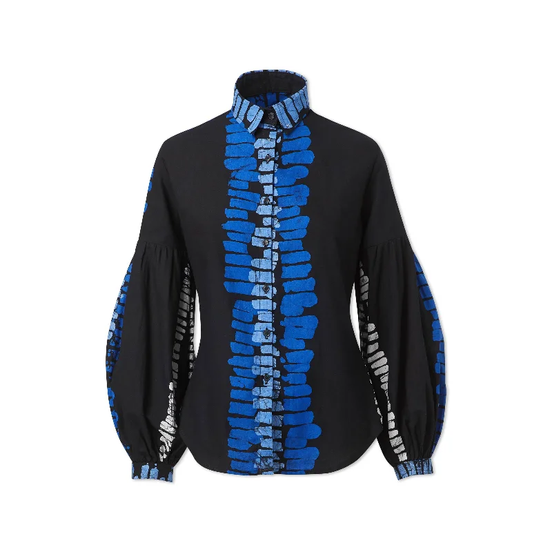Hand-Batik Cotton Blouson Sleeve Shirt Denim Fabric Leather Fabric Suede Fabric