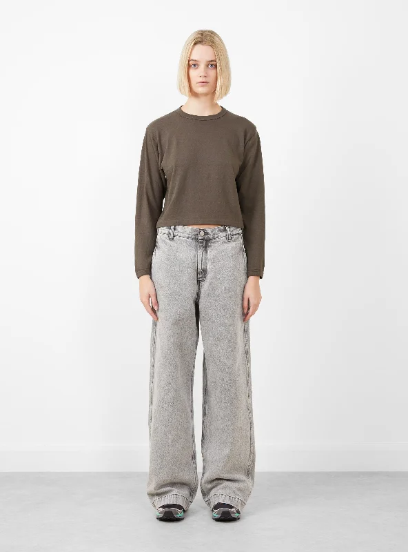 Hi'Aka Longsleeve T-Shirt Turkish Coffee Notch Collar Peter Pan Collar Cowl Neck