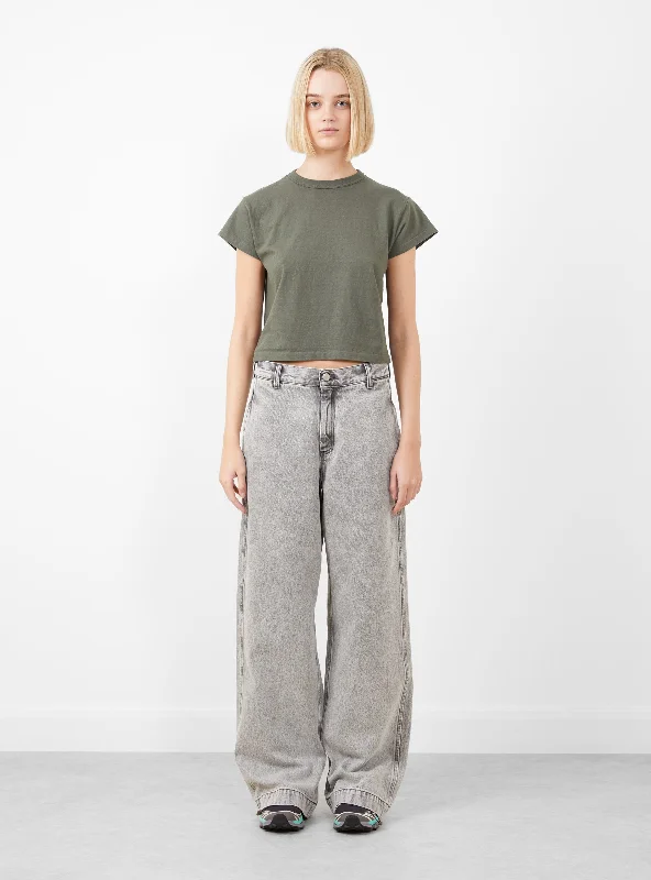 Hi'Aka Shortsleeve T-Shirt Pigment Dye Grape Leaf Spandex Blend Rayon Blend Denim Blend Hi'Aka Shortsleeve T-Shirt Pigment Dye Grape Leaf Spandex Blend Rayon Blend Denim Blend