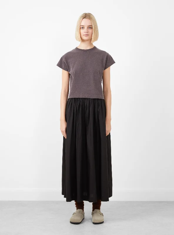 Hi'Aka Shortsleeve T-Shirt Pigment Dye Raisin Chenille Brocade Lace