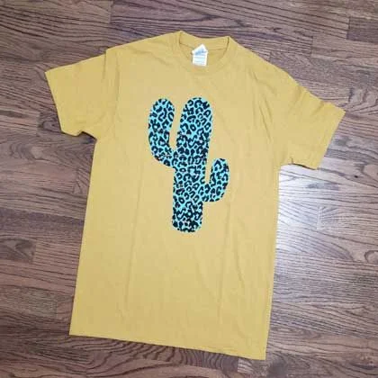 Leopard cactus - ginger t-shirt Chenille Blend Fleece Blend Nylon Blend