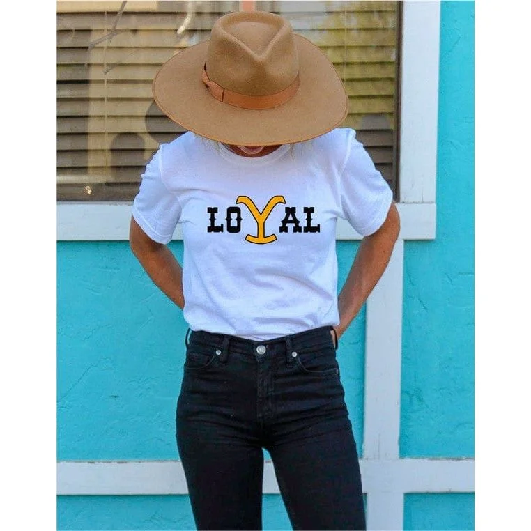 Loyal yellowstone boutique style tee Striped Floral Plaid
