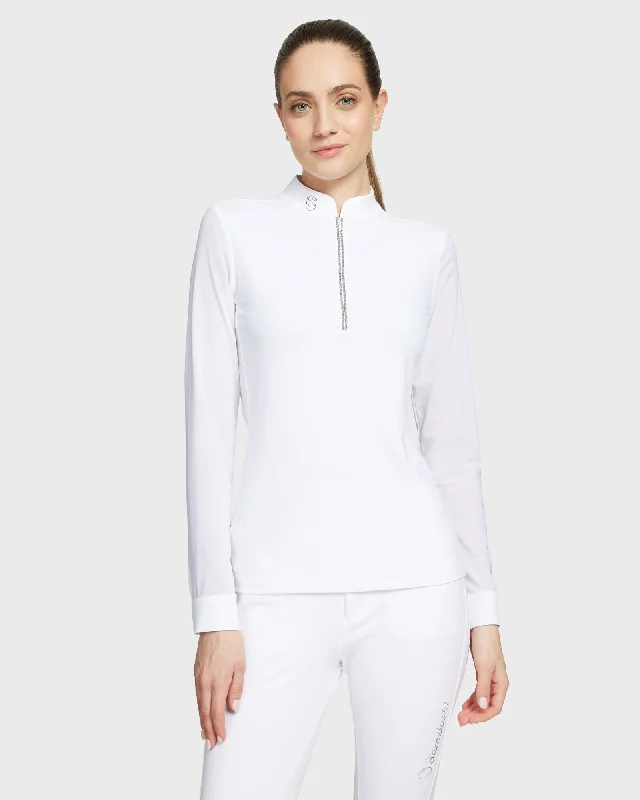 LS_SHIRT - W - ALOISE BOREAL LONG SLEEVES - SS24 - WHITE METAL ECLIPSE Chenille Fabric Brocade Fabric Lace Fabric LS_SHIRT - W - ALOISE BOREAL LONG SLEEVES - SS24 - WHITE METAL ECLIPSE Chenille Fabric Brocade Fabric Lace Fabric