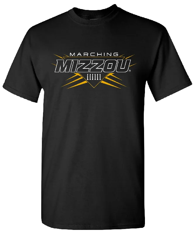 Marching Mizzou 2022 Columns Black T-Shirt Mesh Blend Leather Blend Suede Blend