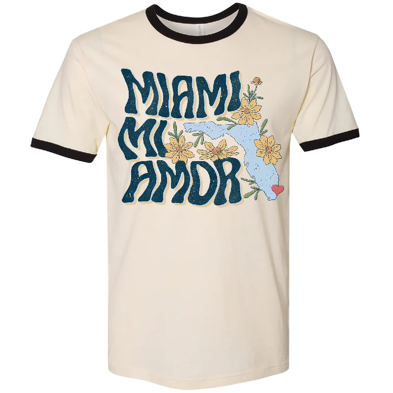 Miami mi Amor Florida Ringer Tee Handmade Hand-knitted Hand-woven