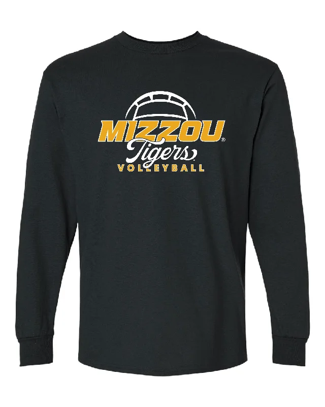 Mizzou Tigers Volleyball Black Long Sleeve T-Shirt Layered Multi-layer Single Layer