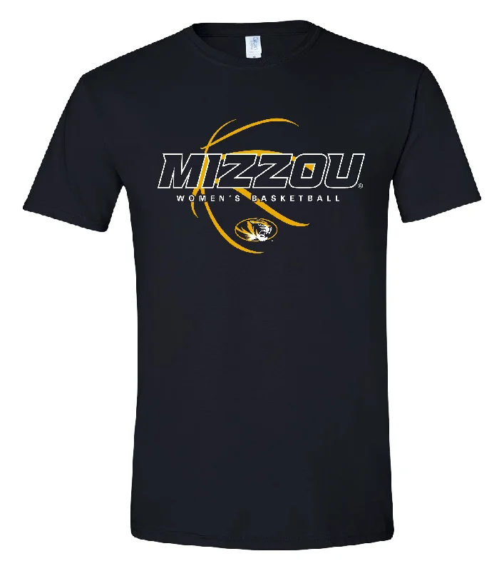 Mizzou Women's Basketball Black T-Shirt Houndstooth Herringbone Solid