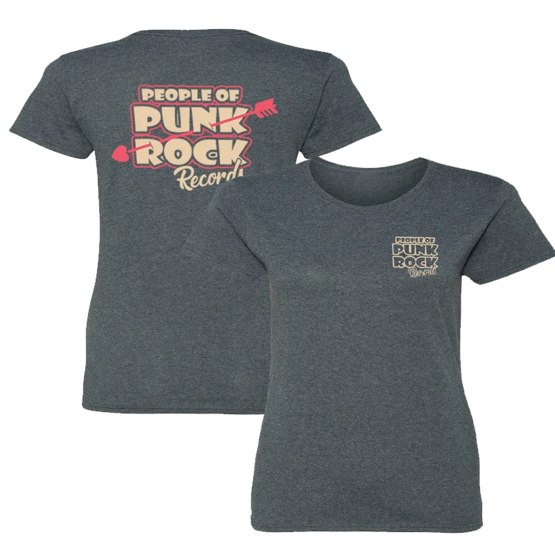 POPR Records - "Heart & Arrow Logo" (Dark Heather) (Woman T-Shirt) Terry Blend Velvet Blend Canvas Blend