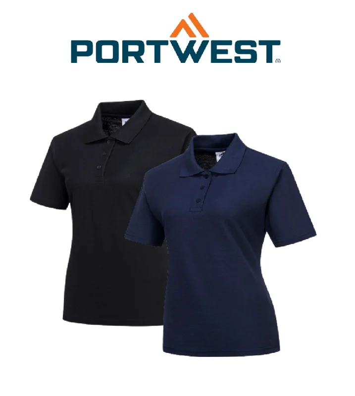 Portwest Naples Ladies Polo Shirt Ribbed Collar Soft Short Sleeve Shirt B209 Zippered Buttoned Snapped Portwest Naples Ladies Polo Shirt Ribbed Collar Soft Short Sleeve Shirt B209 Zippered Buttoned Snapped