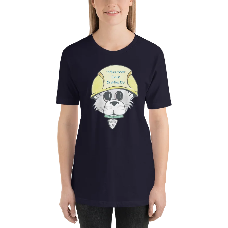 Sandy the Safety Cat Short-Sleeve Unisex T-Shirt Ribbed Striped Patterned