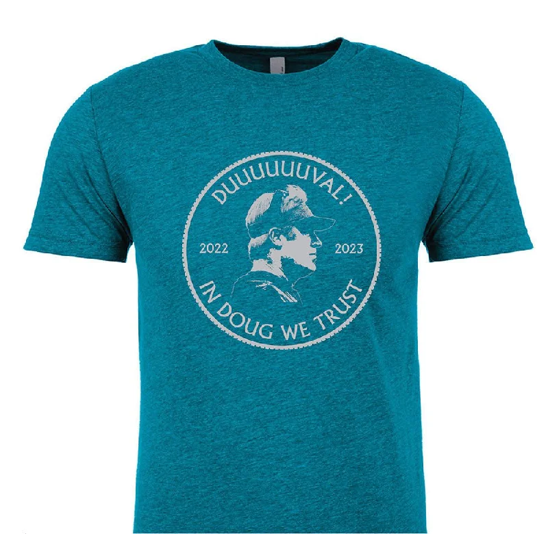Trust Doug Unisex Tee - Teal Collared T-Shirt Boat Neck A-Line