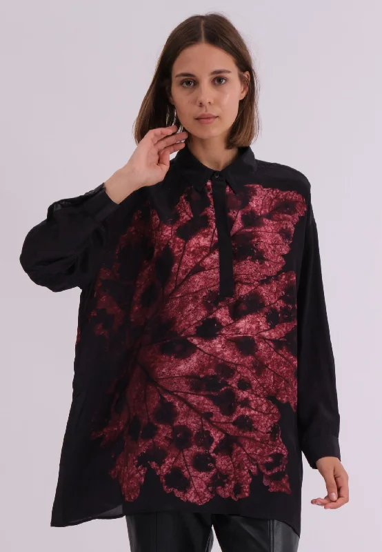 TWIST SHIRT OBSIDIAN DARK RED Elasticated Padded Insulated