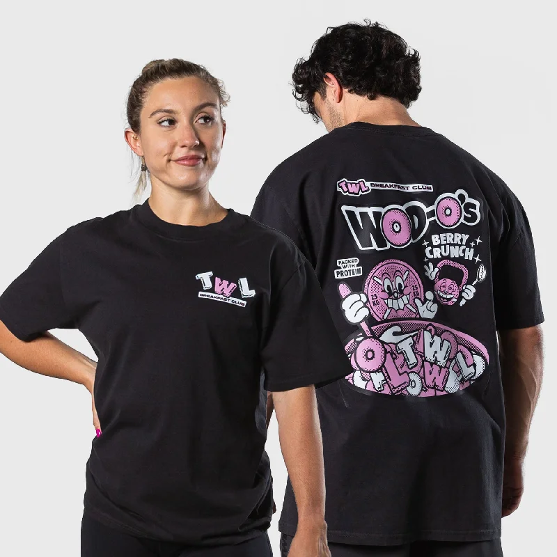 TWL - LIFESTYLE OVERSIZED T-SHIRT - MUSCLE MUNCH - WASHED BLACK Zippered Front Buttoned Front Snap Front TWL - LIFESTYLE OVERSIZED T-SHIRT - MUSCLE MUNCH - WASHED BLACK Zippered Front Buttoned Front Snap Front