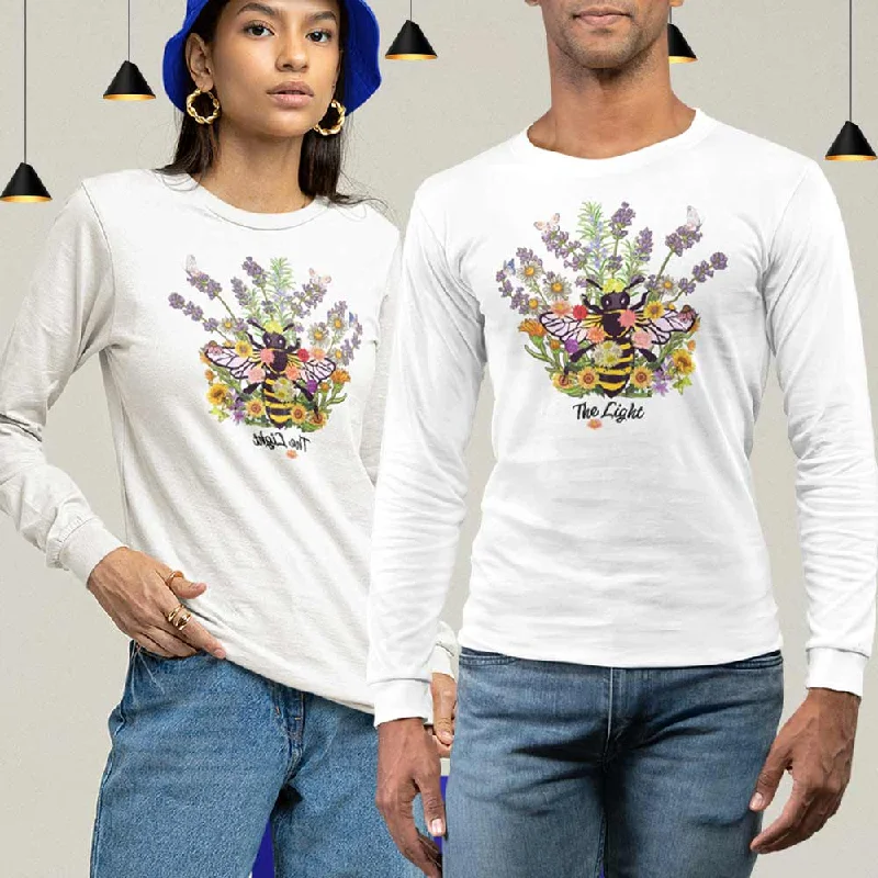 Bee & Flower Design Long Sleeve Tee, lioness-love Elasticated Padded Insulated