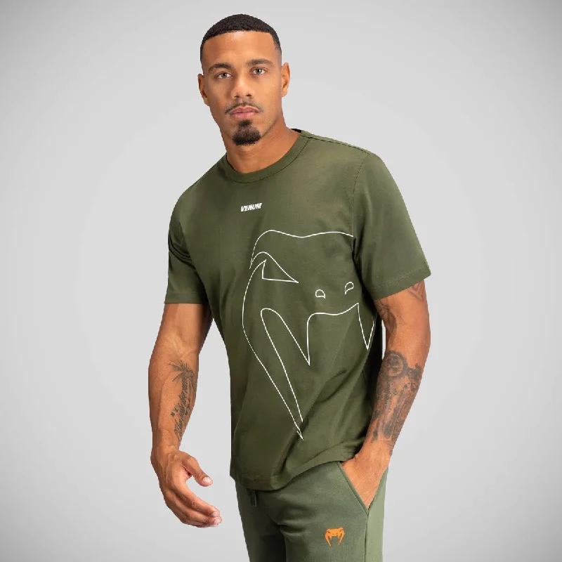 Venum Giant Connect T-Shirt Army Green Collared Crew Neck Turtle Neck