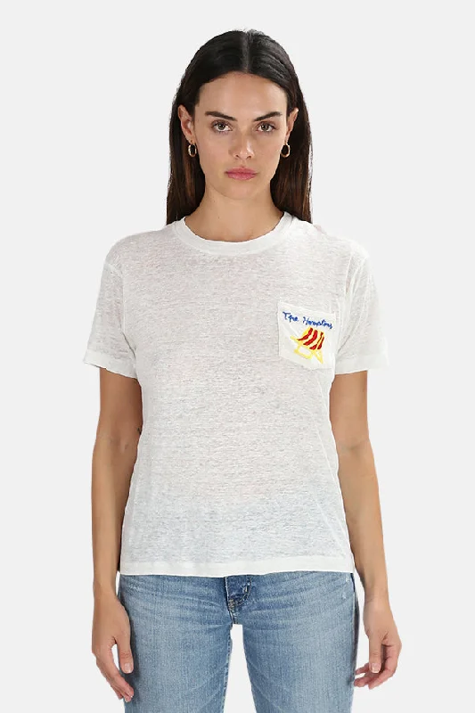 White Banner Day Hamptons Tee Lace Blend Ribbed Blend Corduroy Blend