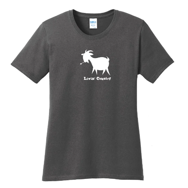 Women's Livin' Country Goat T-shirt Chenille Blend Fleece Blend Nylon Blend