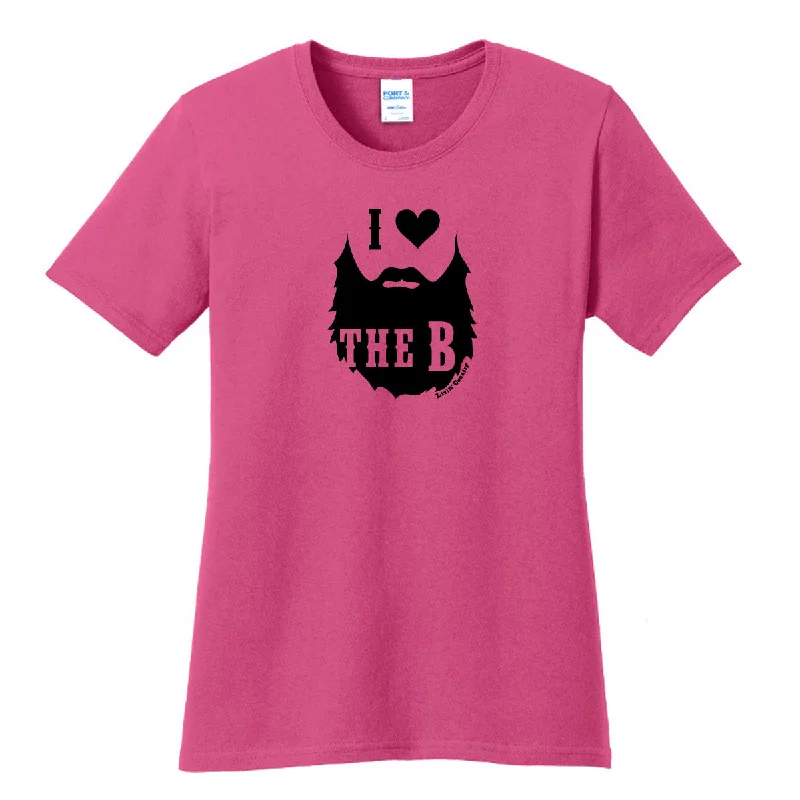 Women's Livin' Country I Heart the Beard T-shirt Print Jacquard Patchwork