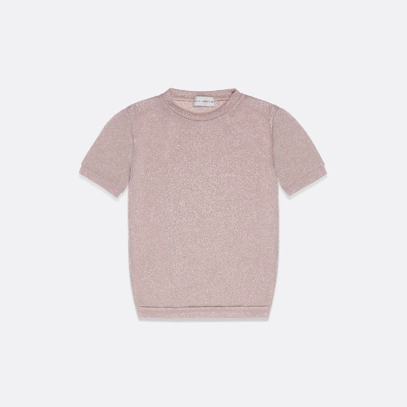 WOMEN'S LUREX SLIM-FIT T-SHIRT V-Neck T-Shirt Long Sleeve Cotton