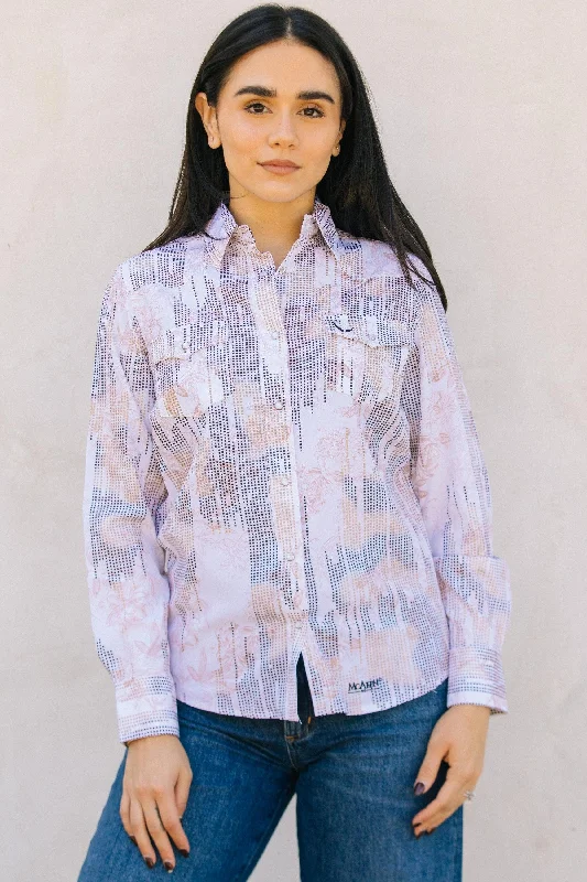 Womens Modern Fit Stretch Foil Fashion Shirt Fleece Nylon Spandex