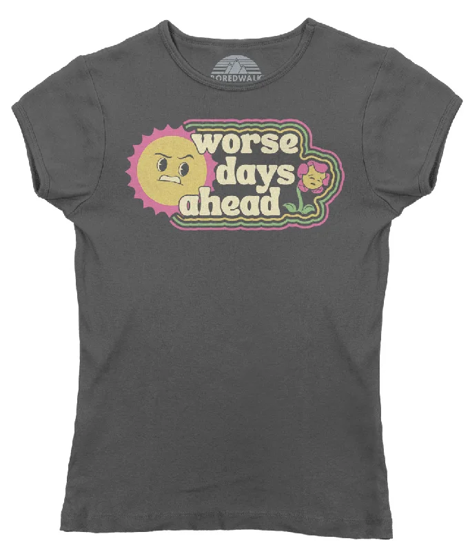 Women's Worse Days Ahead T-Shirt Hooded Caped Shawl Collar