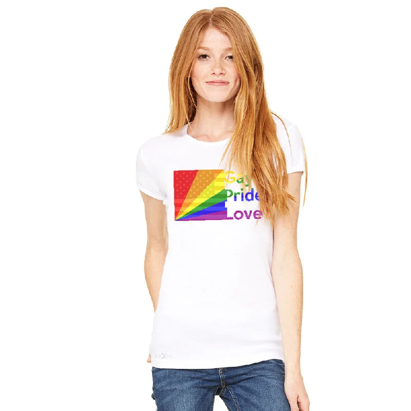 Zexpa Apparel™ American - Rainbow Flag Gay Pride Love Women's T-shirt Pride Tee Solid Print Embellished Zexpa Apparel™ American - Rainbow Flag Gay Pride Love Women's T-shirt Pride Tee Solid Print Embellished