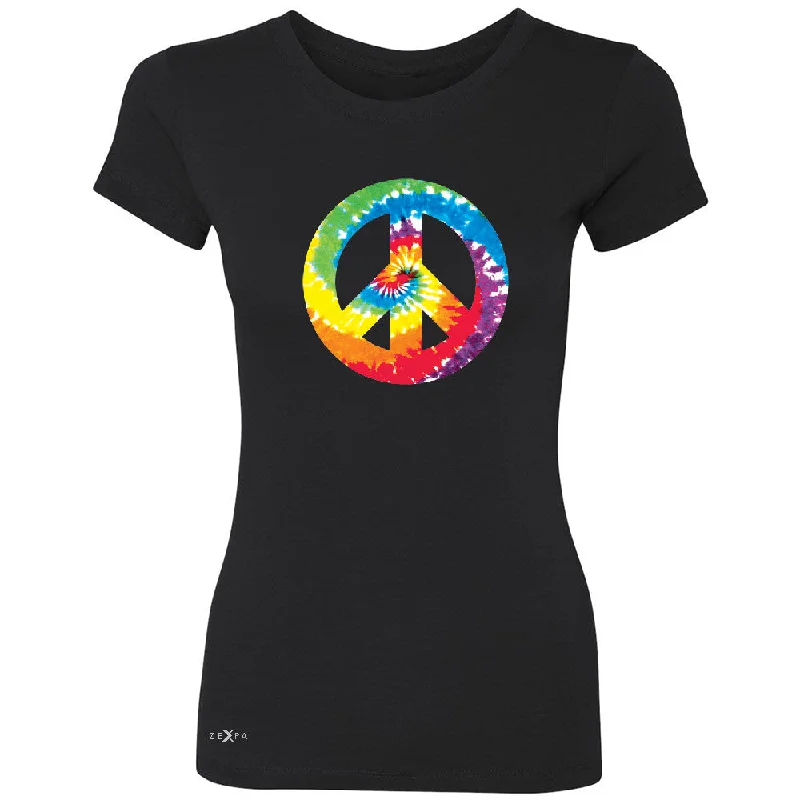 Zexpa Apparelâ„¢ Peace Sign TIE DYE Hippie Women's T-shirt Politics Graphic Retro Tee Anti-Pilling Machine Wash Handmade Zexpa Apparelâ„¢ Peace Sign TIE DYE Hippie Women's T-shirt Politics Graphic Retro Tee Anti-Pilling Machine Wash Handmade