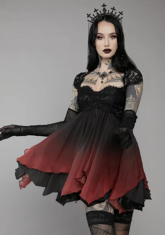 Blood And Lust Ombre Mini Dress Stylish Plaid Mini Dress