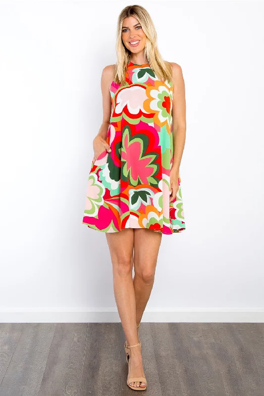 Blue Zone Planet | Be Stage Full Size Floral Sleeveless Mini Dress with Pockets Fashionable Summer Mini Dress Blue Zone Planet | Be Stage Full Size Floral Sleeveless Mini Dress with Pockets Fashionable Summer Mini Dress