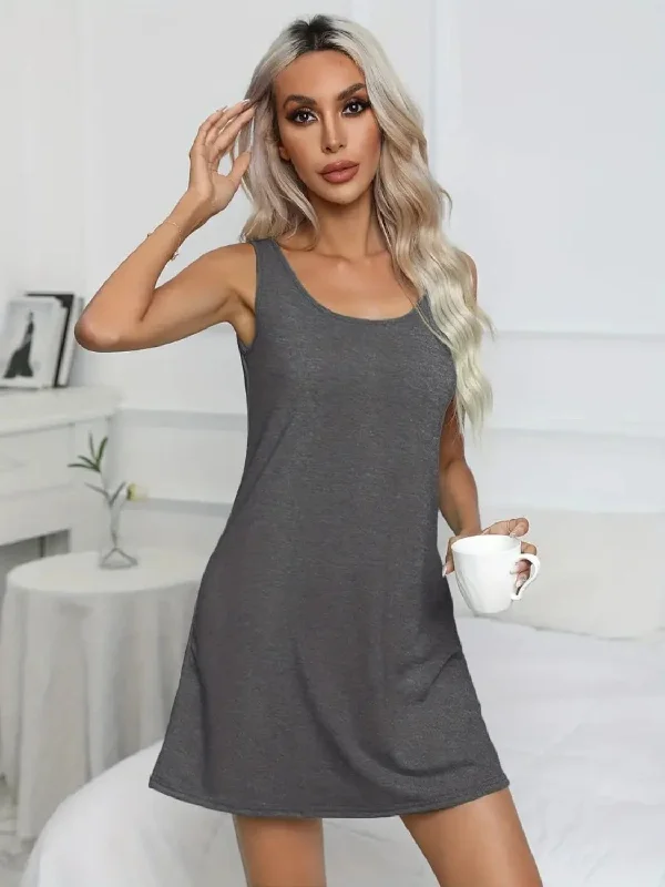 Blue Zone Planet |  Full Size Scoop Neck Wide Strap Mini Dress Trendy Cut-Out Mini Dress