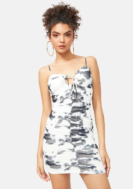 Change Of Heart Tie Dye Mini Dress Comfortable Polka Dot Mini Dress