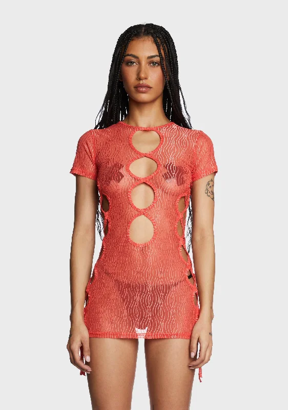 Eternal Appeal Mini Dress - Red Casual Mini Dress with Pockets