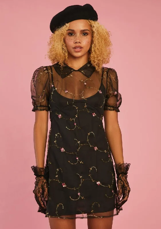 Homemade With Love Organza Mini Dress Cozy Satin Mini Dress