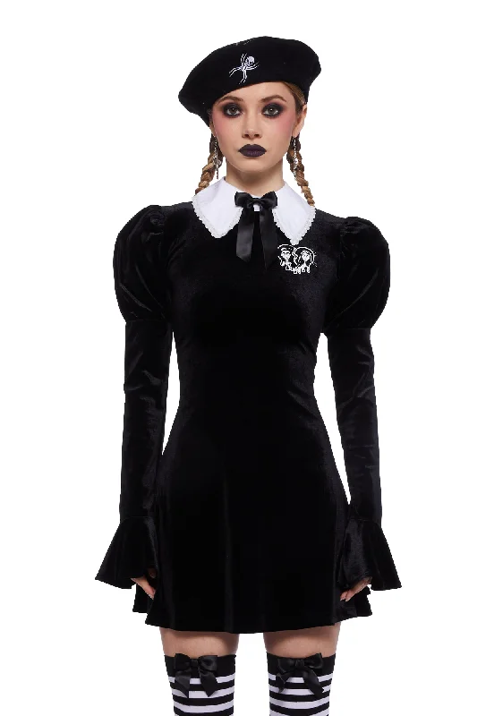 Ice Heart Mini Dress Classic Black Mini Dress