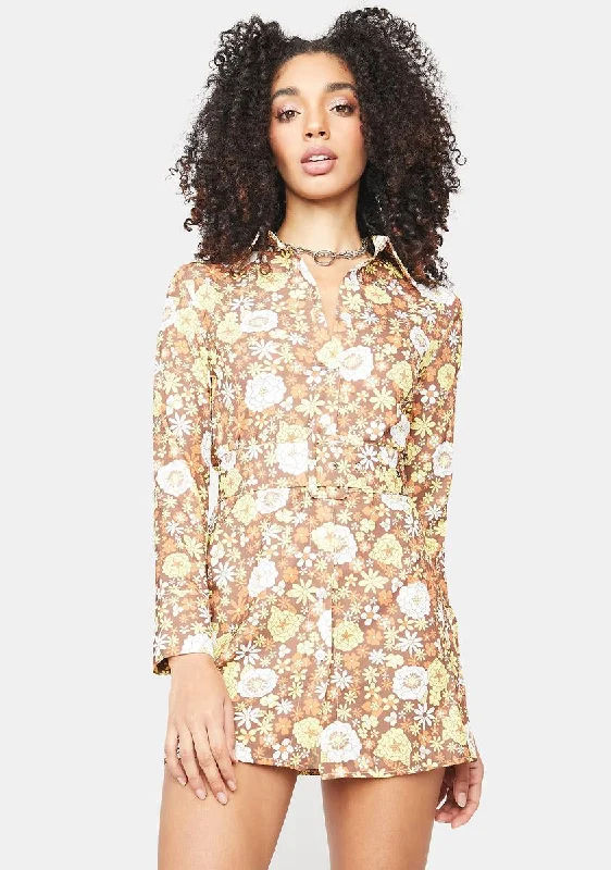 Juicy She's Everywhere Floral Mini Dress Cozy Satin Mini Dress