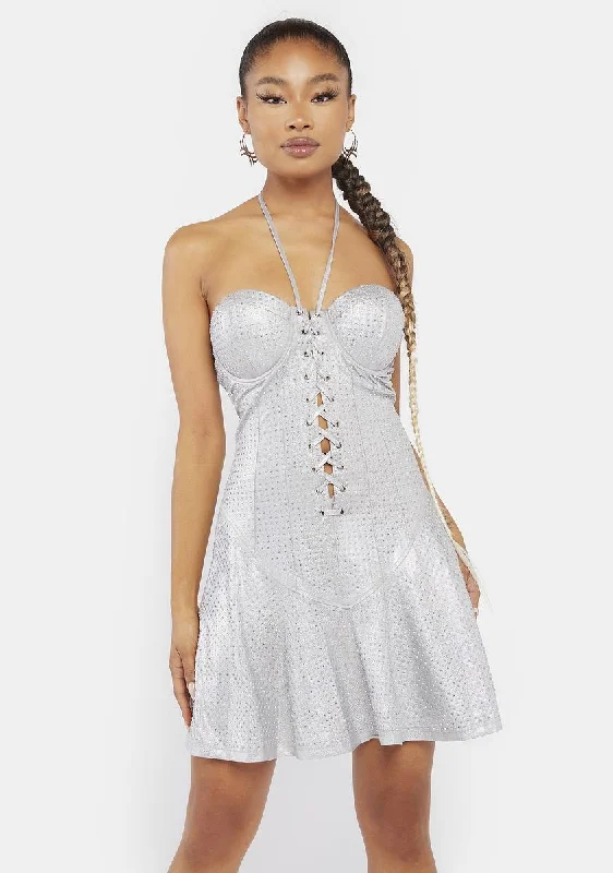 My Legacy Rhinestone Mini Dress Classic Black Mini Dress