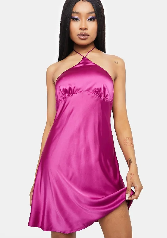 No Such Thing Satin Mini Dress Stylish Ruffle Mini Dress