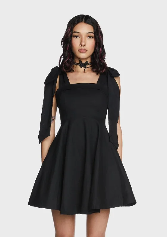 Noir Pure Intentions Mini Dress Fashionable Lace-Trim Mini Dress